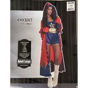 Knockout World Champion Boxer Costume Womens Large Robe Shorts Gloves Sexy
